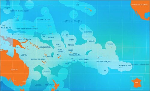 Figure 1. Map of Pacific region. Copyright of the Pacific Community (SPC) [Colour figure can be viewed at wileyonlinelibrary.com].