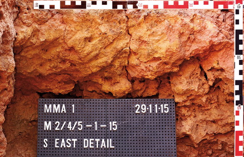 Figure 7. Tool marks found at the southern end of trench M2-M4-M5.