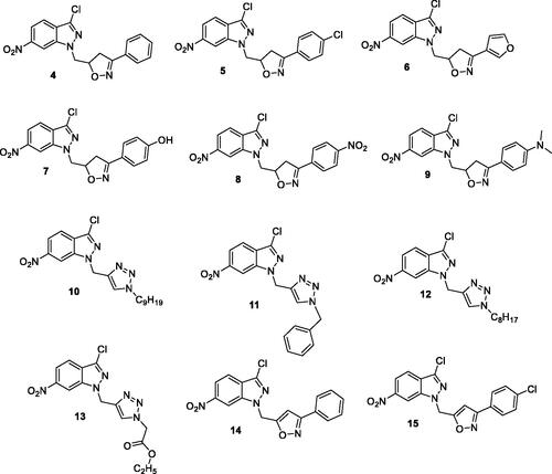 Figure 1. The molecules tested against leishmanias.