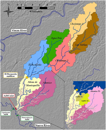 Figure 10. Chojampe micro-basins and tributaries to the Abras de Mantequilla wetland (Galecio Citation2013).