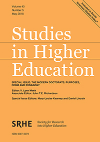 Cover image for Studies in Higher Education, Volume 43, Issue 5, 2018