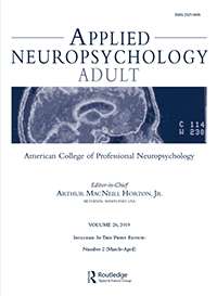 Cover image for Applied Neuropsychology: Adult, Volume 26, Issue 2, 2019