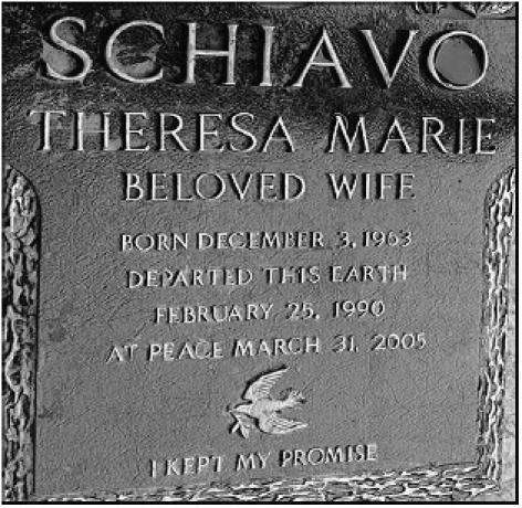 Figure 1 Theresa Marie Schiavo's recently erected gravestone.