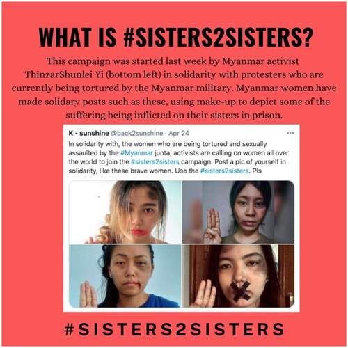 Figure 7. Sisters2Sisters campaign.Source: Public post by public organisation Sisters2Sisters @sis2sisMM Twitter page.