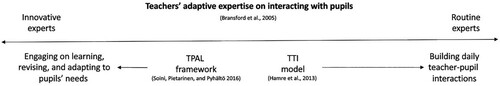 Figure 1. Teachers’ adaptive expertise spectrum, emphasizing both routine and innovative expertise.