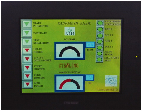 Figure 3. Graphical user interface control touch panel (Photo: Hans Bjerke).