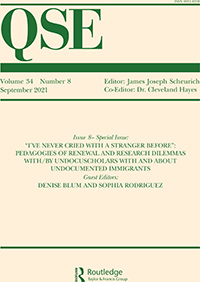 Cover image for International Journal of Qualitative Studies in Education, Volume 34, Issue 8, 2021