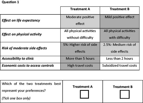 Figure 1. An example of a choice task in English.