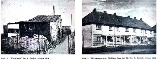 Figure 5. ‘Chaos versus Order’ – ‘Brettelhütte’ and ‘terraced houses’. Source: Der Aufbau 1926, p. 22.