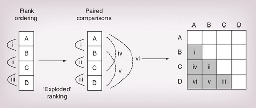 Figure 3. Deriving paired comparison data based on rank data.Reproduced with permission from Citation[47].