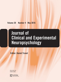 Cover image for Journal of Clinical and Experimental Neuropsychology, Volume 38, Issue 4, 2016