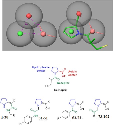 Figure 3. Shared pharmacophoric features of the designed compounds with captopril.