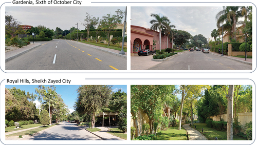 Figure 3. Photos in two gated communities, Gardenia, Sixth of October City and Royal Hills, Sixth of October City, Source: the authors.