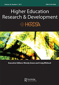 Cover image for Higher Education Research & Development, Volume 36, Issue 7, 2017