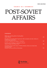 Cover image for Post-Soviet Affairs, Volume 34, Issue 6, 2018