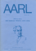 Cover image for Australian Academic & Research Libraries, Volume 24, Issue 3, 1993