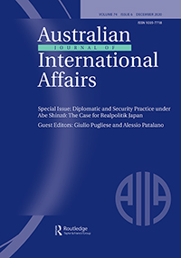 Cover image for Australian Journal of International Affairs, Volume 74, Issue 6, 2020