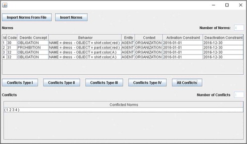 Figure 3. Import norms, parse them and detect conflicts.