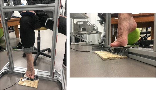 Figure 1. Set up for toe flexors evaluation.