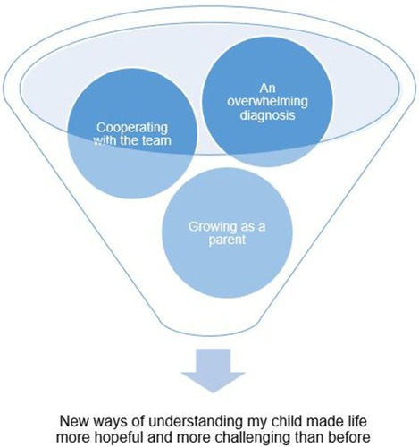 Figure 1 Three main themes were interpreted as a process which constitutes the essence of the parents' experiences.