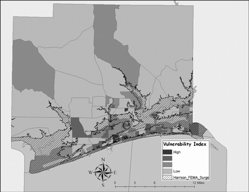 Figure 4 Overall place vulnerability for Harrison County, MS