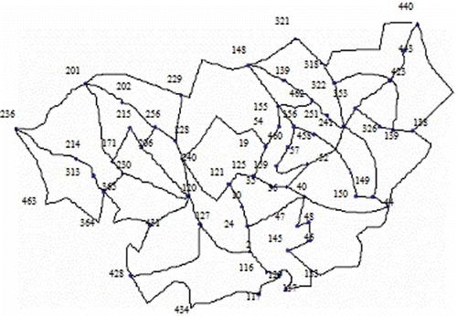 Figure 2. A map G under consideration for computing map digest.