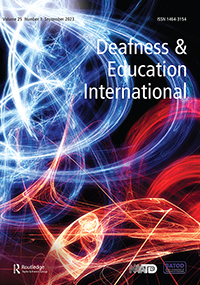 Cover image for Deafness & Education International, Volume 25, Issue 3, 2023
