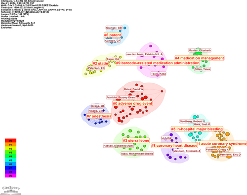 Figure 3 The network map of authors for hospital medication management.