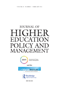 Cover image for Journal of Higher Education Policy and Management, Volume 38, Issue 1, 2016