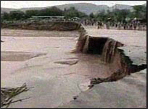 Figure 1. Flood in the city of Dirdawa (eastern Ethiopia) in August 2006.Source: NAPA, Citation2007.