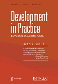 Cover image for Development in Practice, Volume 26, Issue 5, 2016
