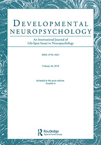 Cover image for Developmental Neuropsychology, Volume 44, Issue 6, 2019
