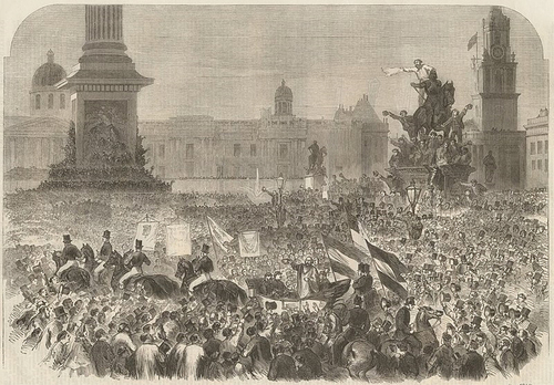 Figure 3. Garibaldi’s Visit to London, Arrival at Charing-Cross, illustrazione, da The Illustrated London News, 23 aprile 1864.