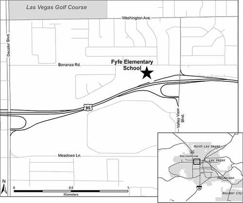 Figure 1. Location of monitoring equipment at Fyfe Elementary School.