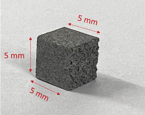 Figure 1. 17-4 PH stainless steel cubic sample.