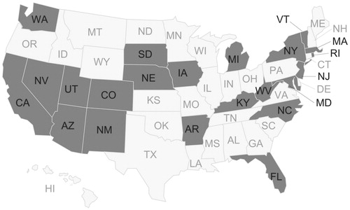 Figure 2. States participating in the State Inpatient Databases (shown in gray on the map).