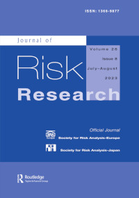 Cover image for Journal of Risk Research, Volume 26, Issue 8, 2023