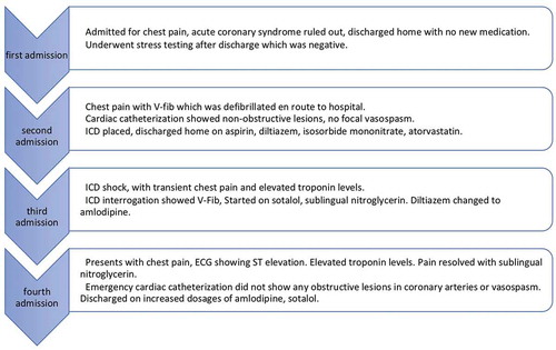 Figure 5. Timeline showing summary of multiple hospital admissions