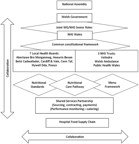 Figure 1. The structures for nutritional governance in NHS Wales.Source: Author.