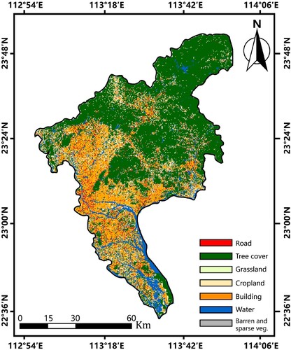 Figure 2. Orthophoto of land cover distributions in Guangzhou.