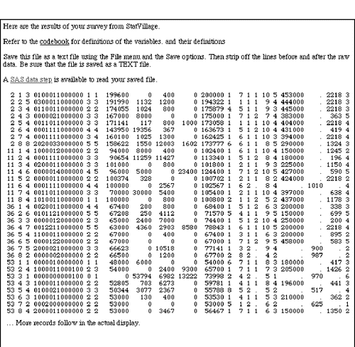 Figure 2. Sample Display of Results Returned to Students.