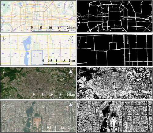 Figure 7. Results of maps binarization at different levels. The left are initial maps and the right are result maps.