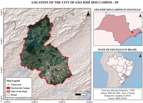 Figure 1. Map of São José dos Campos.Source: Author.