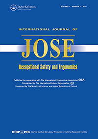 Cover image for International Journal of Occupational Safety and Ergonomics, Volume 21, Issue 3, 2015