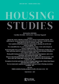 Cover image for Housing Studies, Volume 39, Issue 8, 2024