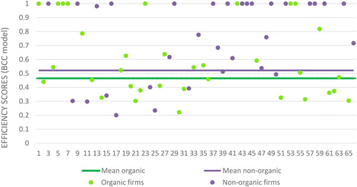 Figure 1. Efficiency scores chart.