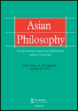 Cover image for Asian Philosophy, Volume 6, Issue 2, 1996