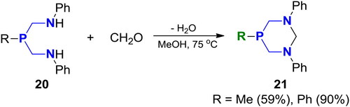 Scheme 15. Reaction of P,(NH)2-acetals with CH2O.[Citation50]