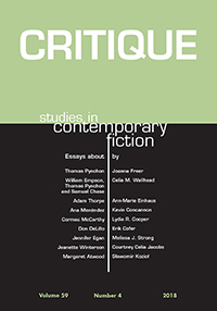 Cover image for Critique: Studies in Contemporary Fiction, Volume 59, Issue 4, 2018