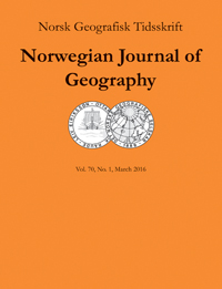 Cover image for Norsk Geografisk Tidsskrift - Norwegian Journal of Geography, Volume 70, Issue 1, 2016